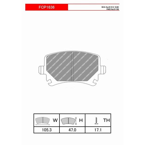 Audi - FERODO 打ちきりパッド DS演奏 アウディ A4 (8E) (アバント可） 2.0TFSI桑トロ 3.2FSI桑トロ 05〜08 8EBGBF 8EBWEF 8EAUKF 向こう正面 FDS1629 ブレーキパッド-ブレーキ