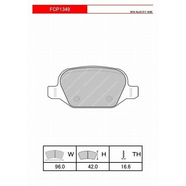 FERODO ブレーキパッド DS2500 アルファロメオ ミト 1.4 ターボ スポーツ 09〜 955141 TRW リア FCP1349H