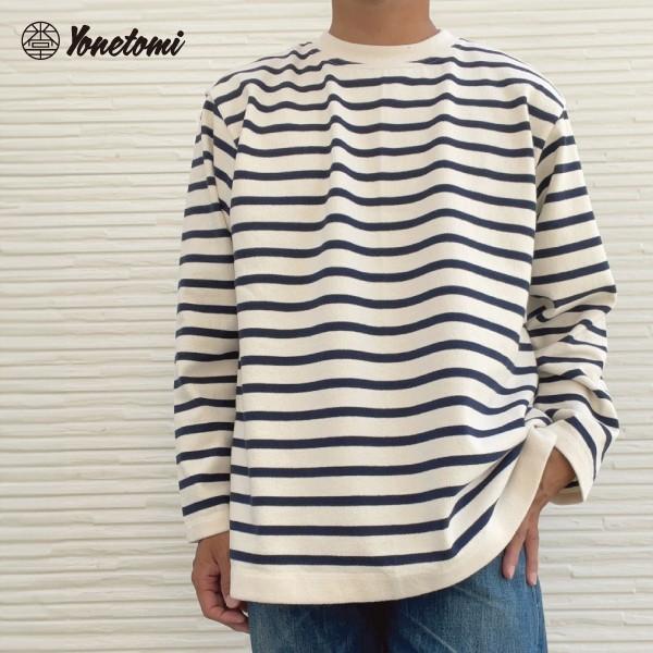 Yonetomi new basic バスクシャツ クルーネック バスクニット ボーダー WAVE COTTON BASQUE KNIT PULLOVER 米富繊維 日本製 メンズ レディース | Yonetomi NEW BASIC