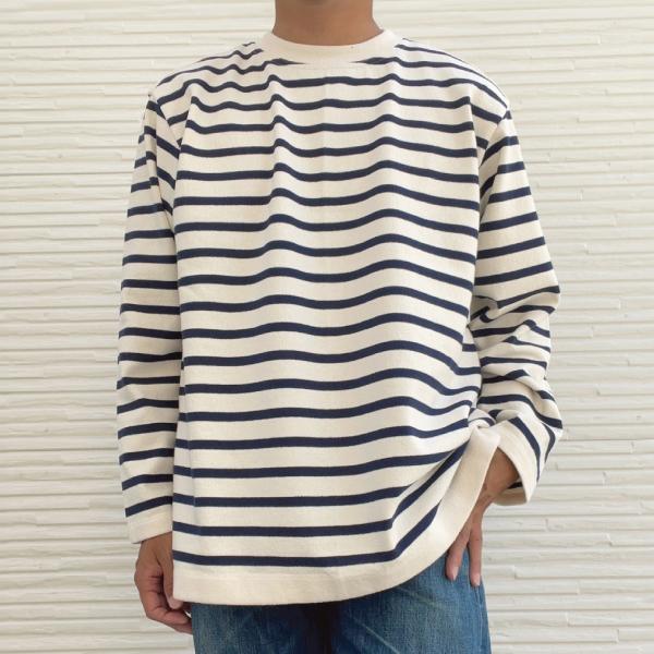 Yonetomi new basic バスクシャツ クルーネック バスクニット ボーダー WAVE COTTON BASQUE KNIT PULLOVER 米富繊維 日本製 メンズ レディース | Yonetomi NEW BASIC | 05
