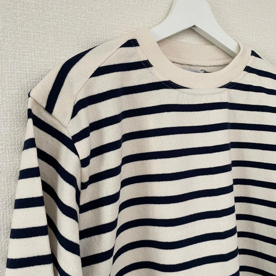 Yonetomi new basic バスクシャツ クルーネック バスクニット ボーダー WAVE COTTON BASQUE KNIT PULLOVER 米富繊維 日本製 メンズ レディース | Yonetomi NEW BASIC | 07