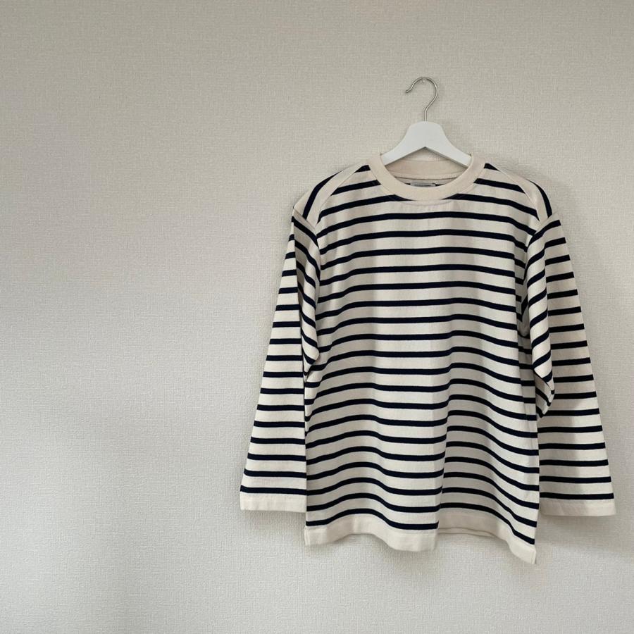 Yonetomi new basic バスクシャツ クルーネック バスクニット ボーダー WAVE COTTON BASQUE KNIT PULLOVER 米富繊維 日本製 メンズ レディース | Yonetomi NEW BASIC | 06