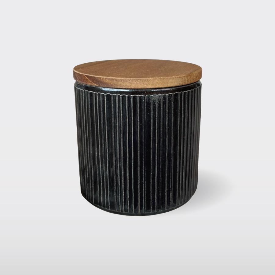 SALIU 木蓋キャニスター 2個セット 保存容器 おしゃれ 420ml