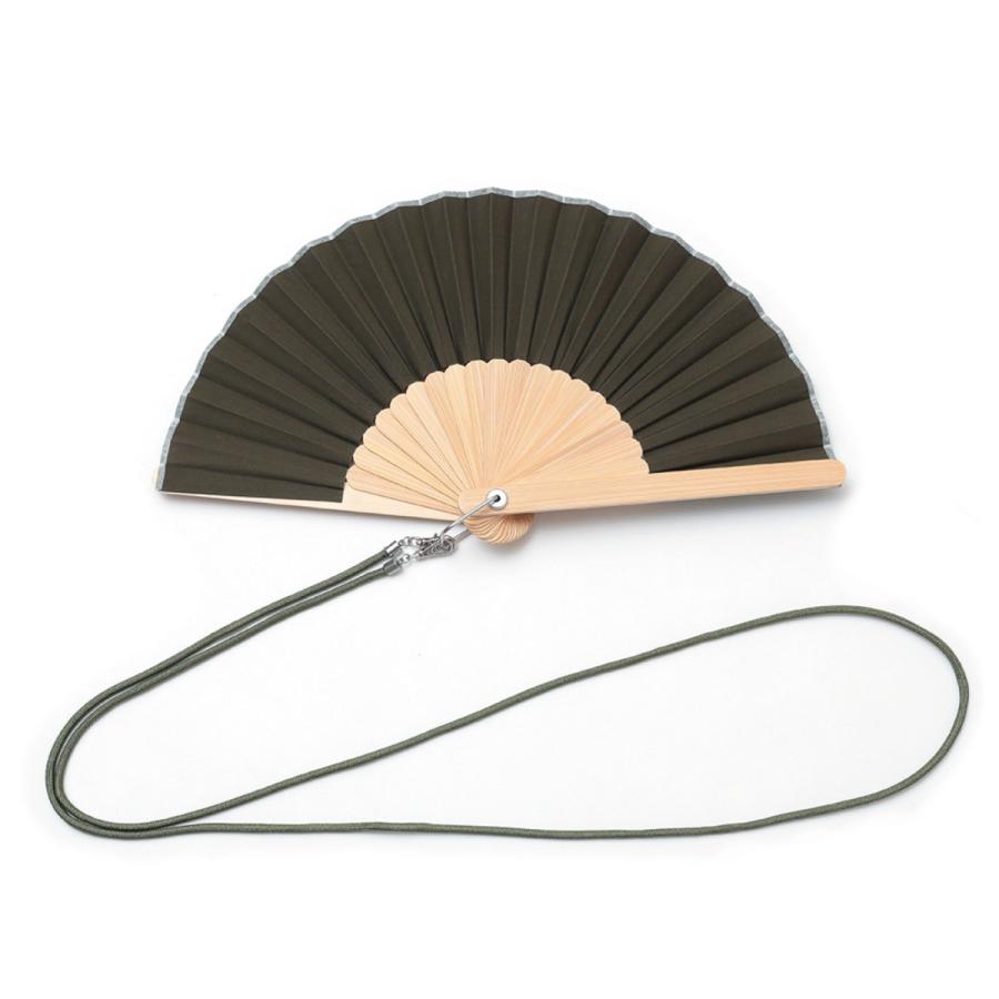 西川庄六商店 アウトドア扇子 ストラップ おしゃれ 首掛け 紐 扇子