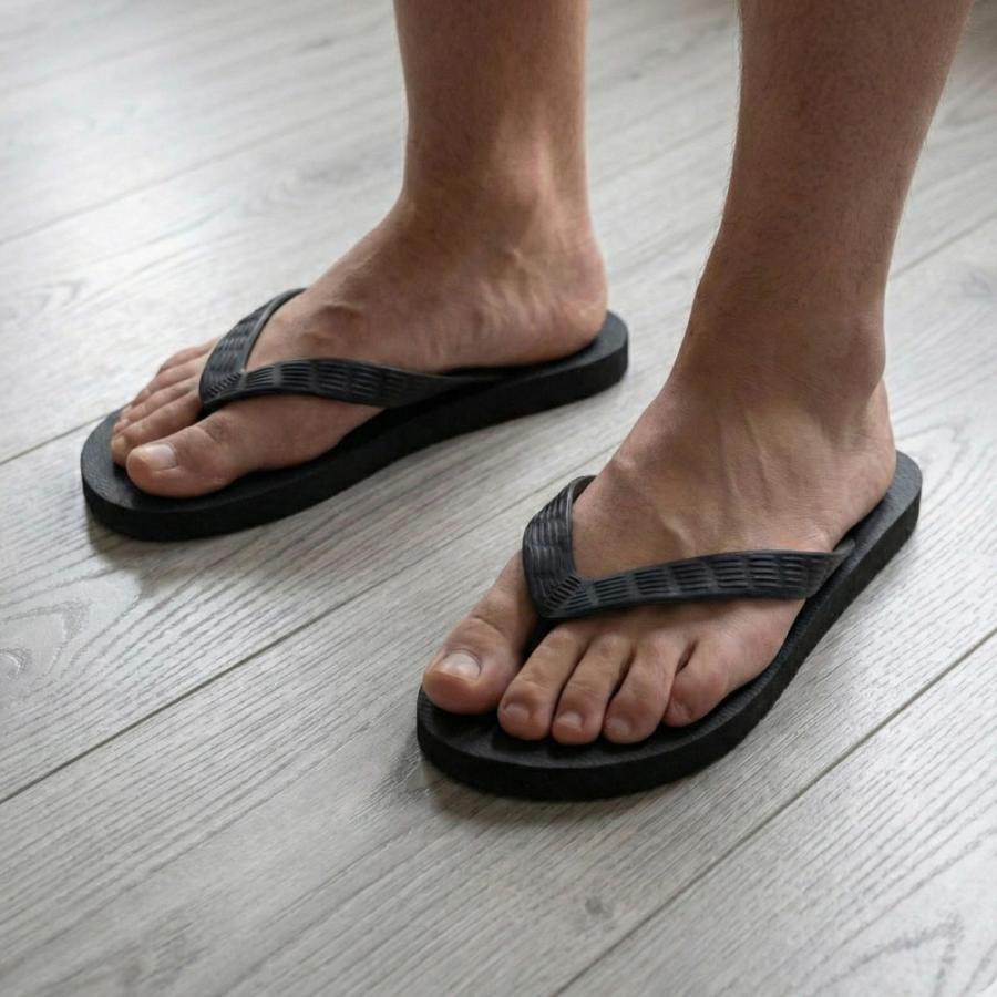  slipper　レザー ビーチサンダル 27cm ブラック 黒 9 九十九 ビーチサンダル 黒 ブラック 日本製 TSUKUMO ビーサン 丈夫