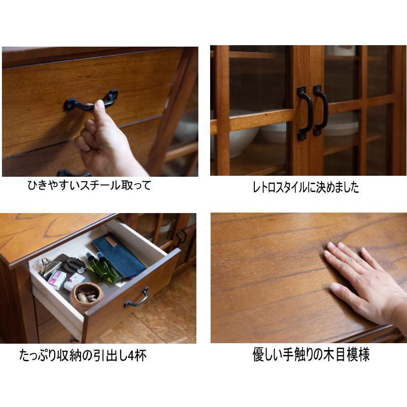 リビングボード レトロ AVチェスト 扉 幅120cm　アジアンリビング チェスト　引出し　ティンバー　北欧　テレビ台　PM-308_2