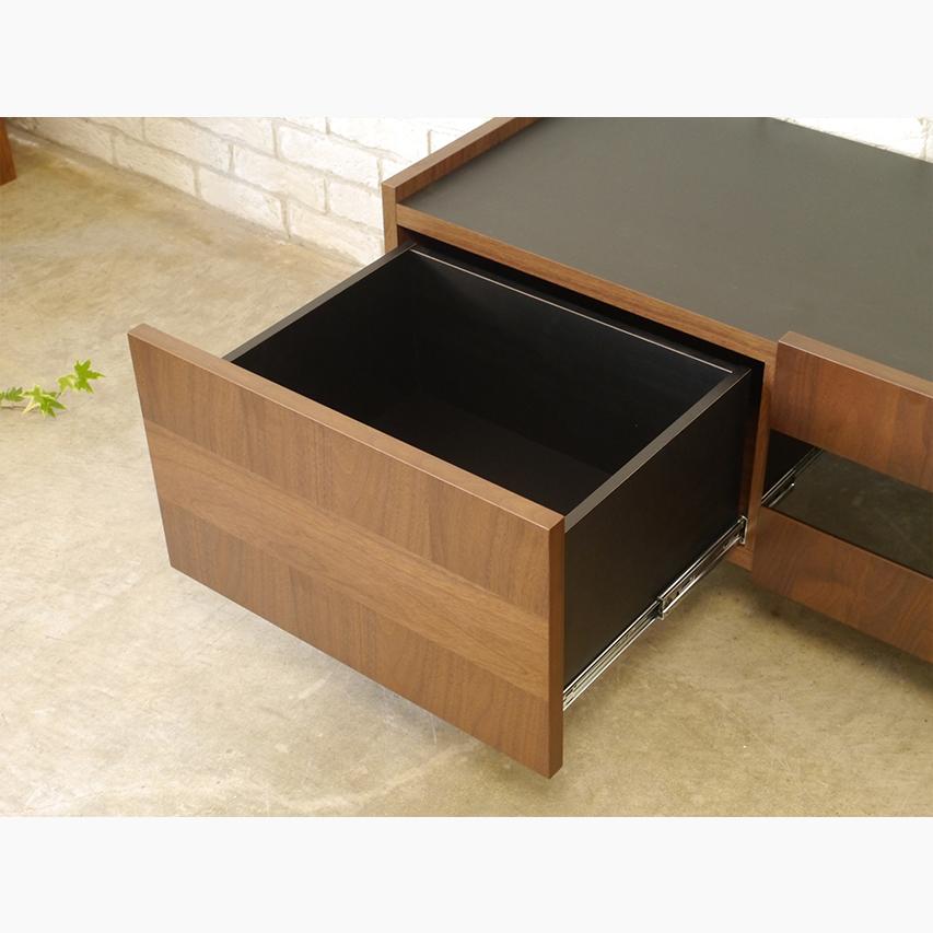 リビングボード　TVボード テレビ台  ウオールナット　突板　幅150cm 日本製 完成品 ルト ローボードRT-150 おしゃれ 【風通し】