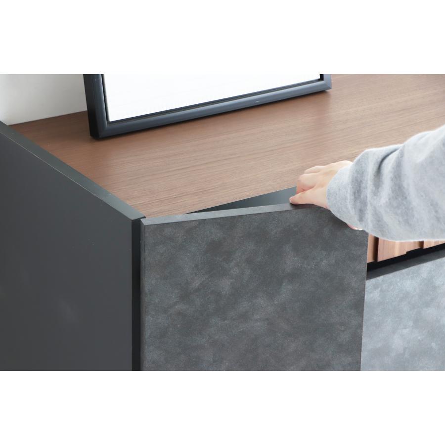 サイドボード 収納家具 リビング収納 引き出し 扉 １２０ｃｍ　アカシア材　コンクリート柄　おしゃれ　　クリート１2０サイドボード　東馬_3