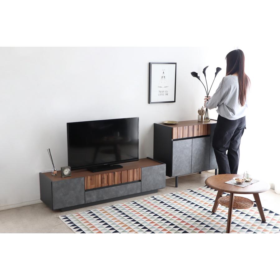 サイドボード 収納家具 リビング収納 引き出し 扉 １２０ｃｍ　アカシア材　コンクリート柄　おしゃれ　　クリート１2０サイドボード　東馬_9