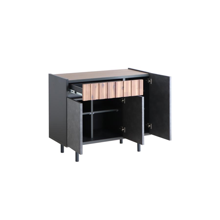 サイドボード  収納家具 リビング収納 引き出し 扉 90ｃｍ　アカシア材　コンクリート柄　おしゃれ　　クリート9０サイドボード　東馬 | 東馬 | 10