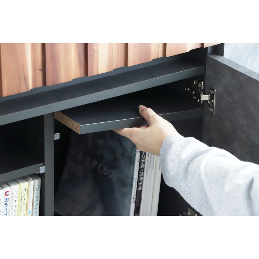 サイドボード  収納家具 リビング収納 引き出し 扉 90ｃｍ　アカシア材　コンクリート柄　おしゃれ　　クリート9０サイドボード　東馬 | 東馬 | 04