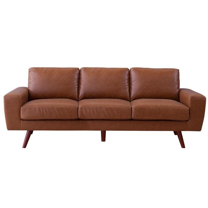 東谷 レトロモダン 三人掛け ソファ ロータイプ レザーソファ