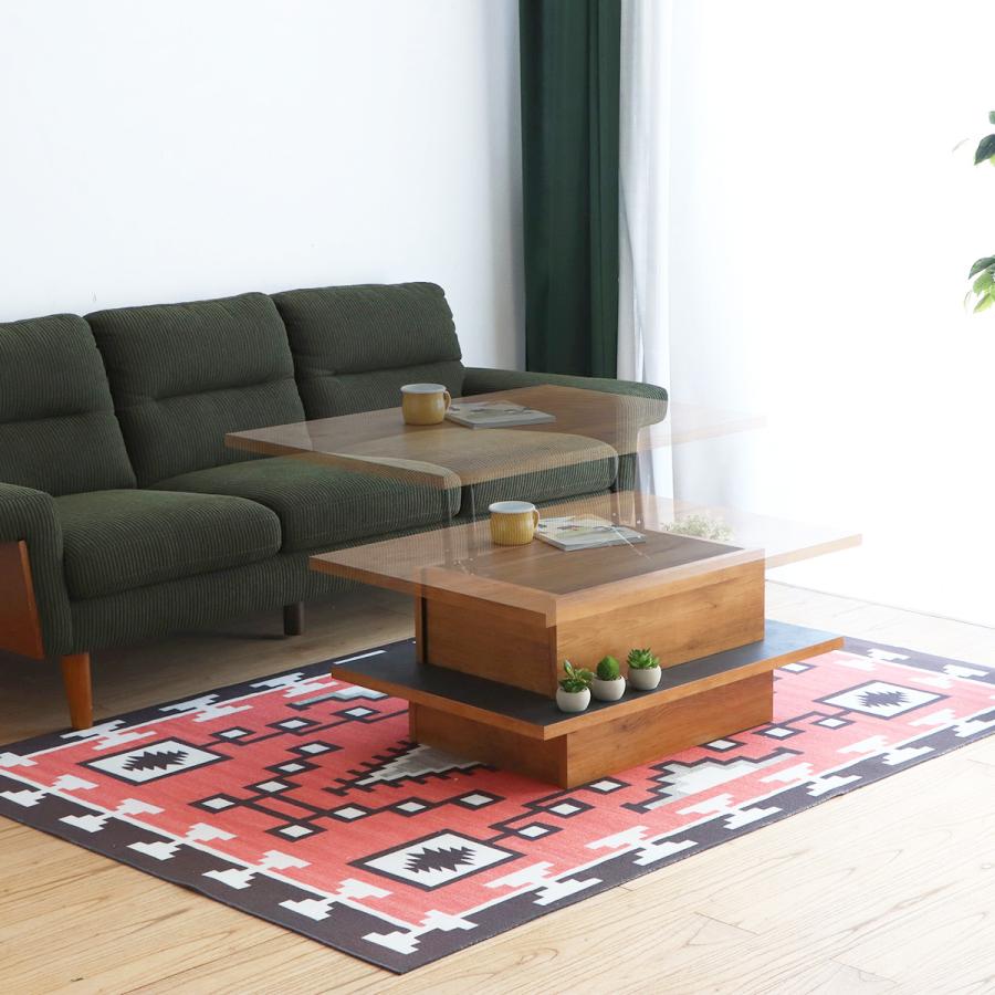 リフトアップテーブル 昇降テーブル パソコンデスク  収納 ボックス ラック  モダン 木目調 マット センターテーブル ローテーブル アダムロ　東馬 | 東馬 | 11