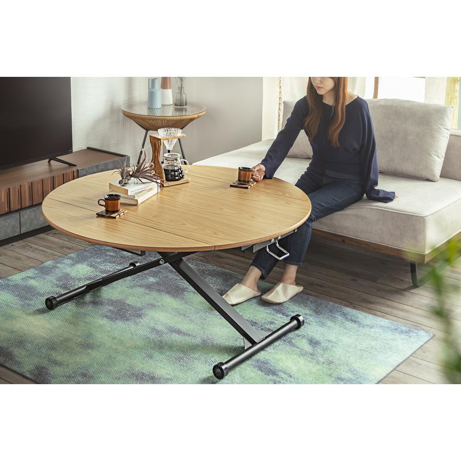 東馬（Tohma） 昇降テーブル リフティング 変形 円 半円 長方