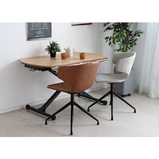 回転椅子　ラウンド　オフィスチェアー　ダイニングチェアー　アーマー　回転いす　ＰＵ　合成皮革　東馬　肘付き　1脚 | 東馬 | 02