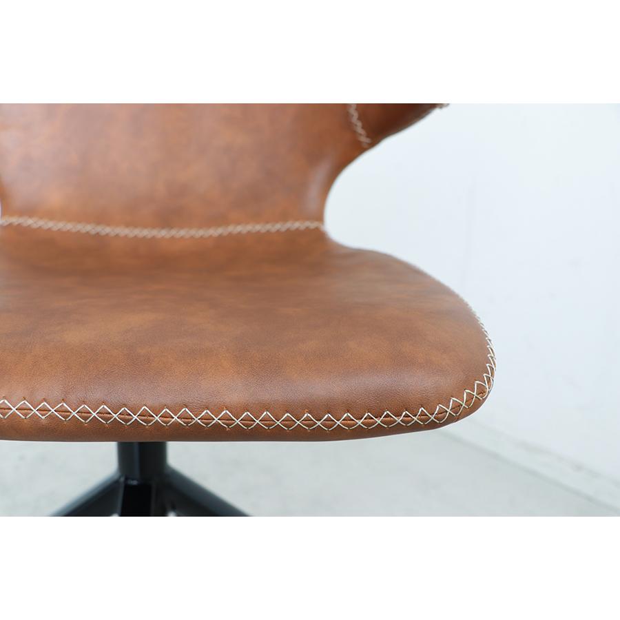 回転椅子　ラウンド　オフィスチェアー　ダイニングチェアー　アーマー　回転いす　ＰＵ　合成皮革　東馬　肘付き　1脚 | 東馬 | 06