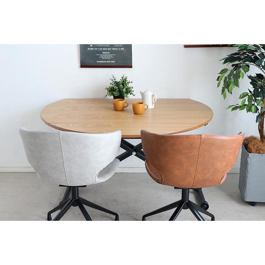 回転椅子　ラウンド　オフィスチェアー　ダイニングチェアー　アーマー　回転いす　ＰＵ　合成皮革　東馬　肘付き　1脚 | 東馬 | 08