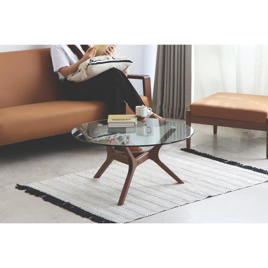 ガラステーブル　木製　10ｍｍ　強化ガラス　丸　８０ｃｍ　センターテーブル　ソファーテーブル アモール　 | 東馬 | 02