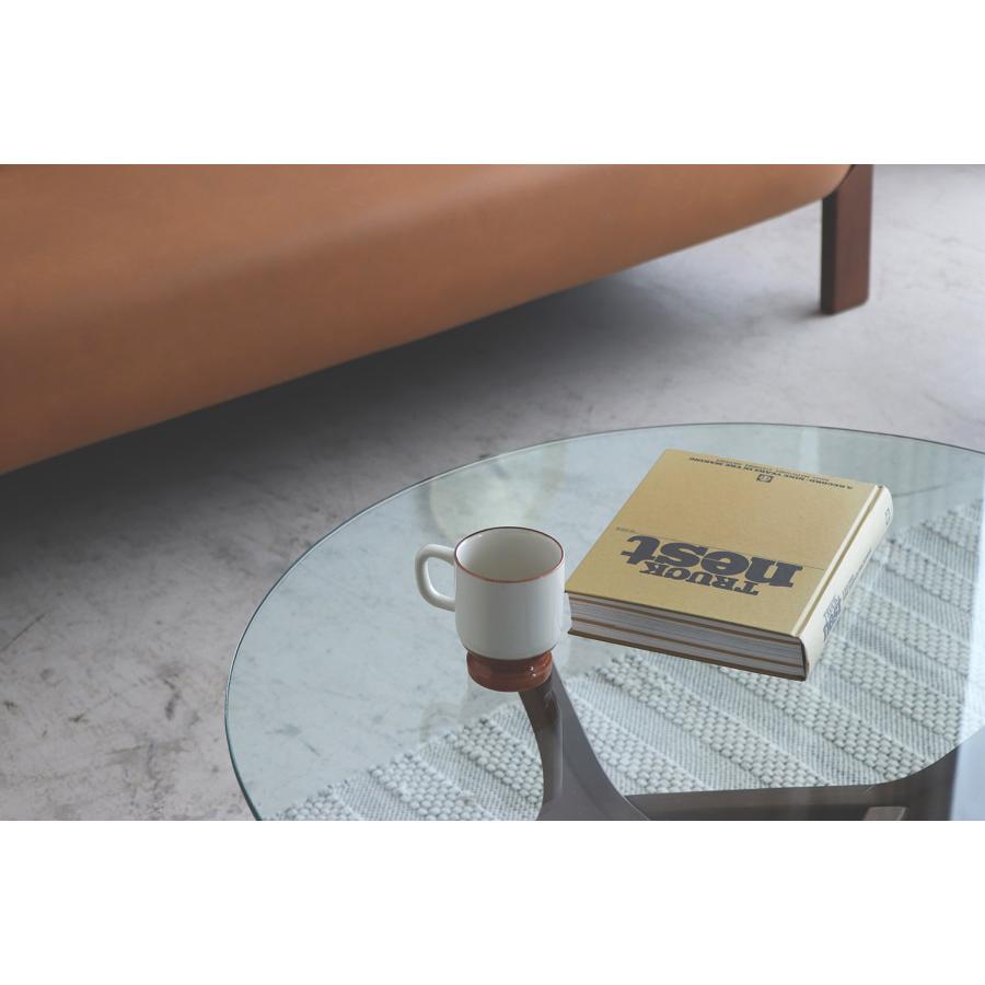 ガラステーブル　木製　10ｍｍ　強化ガラス　丸　８０ｃｍ　センターテーブル　ソファーテーブル アモール　 | 東馬 | 03