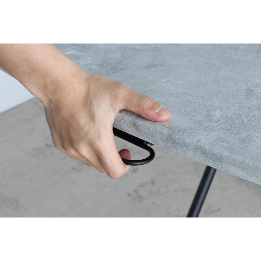 昇降テーブル　リフティング　リフト　角テーブル　コンクリート柄　90ｃｍ　折りたたみ　ダイニング　おしゃれ　収納　完成品　東馬　セラール　CR | 東馬 | 02