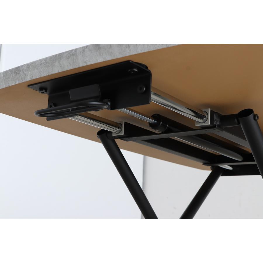 昇降テーブル　リフティング　リフト　角テーブル　コンクリート柄　90ｃｍ　折りたたみ　ダイニング　おしゃれ　収納　完成品　東馬　セラール　CR | 東馬 | 08