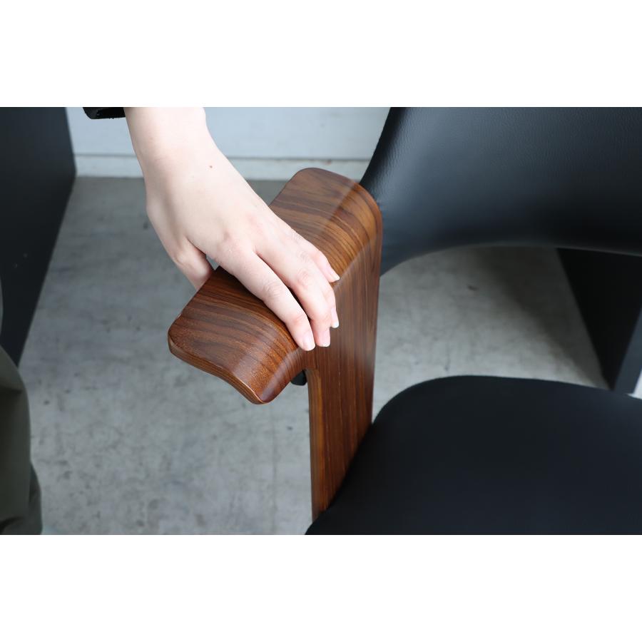 オフィスチェア チェア アンティーク キャスター付き 回転 ラウンドチェア デスクチェア  木目調 肘付き  レトロ ヴィンテージ クラシック シンプル エイル 東馬 | 東馬 | 06