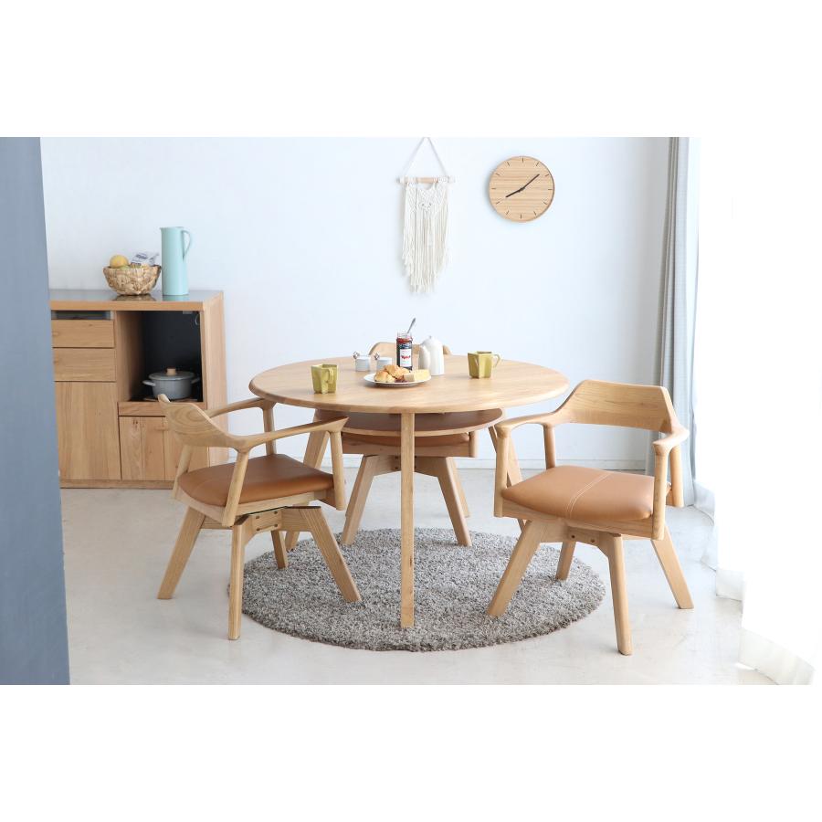 東馬（Tohma） 円形 丸ダイニングテーブル 食卓 リビング 天然木製