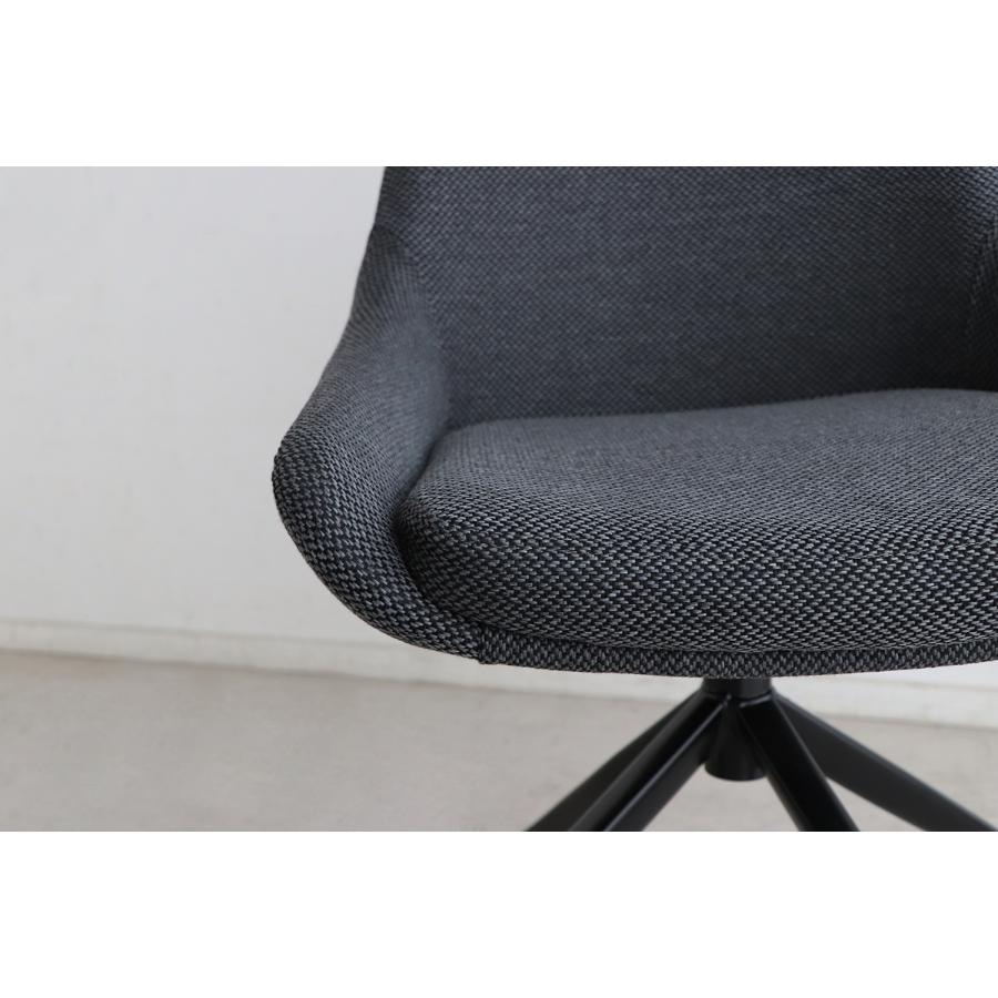 回転椅子　ラウンド　オフィスチェアー　ダイニングチェアー　ファーブ　回転いす　ファブリック　布地　東馬　シンプル 1脚 | 東馬 | 06