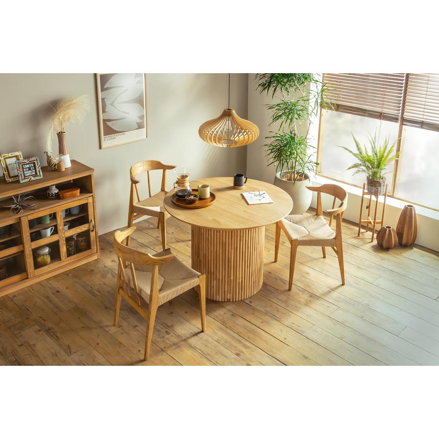 丸型ダイニングテーブル UPロペス　4人用 幅100cm 無垢 単品 ラウンドテーブル おしゃれ 北欧 オーク突板　丸形　東馬　椅子別売り | 東馬 | 01