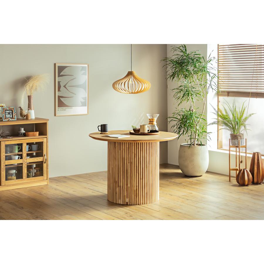 丸型ダイニングテーブル UPロペス　4人用 幅100cm 無垢 単品 ラウンドテーブル おしゃれ 北欧 オーク突板　丸形　東馬　椅子別売り | 東馬 | 03