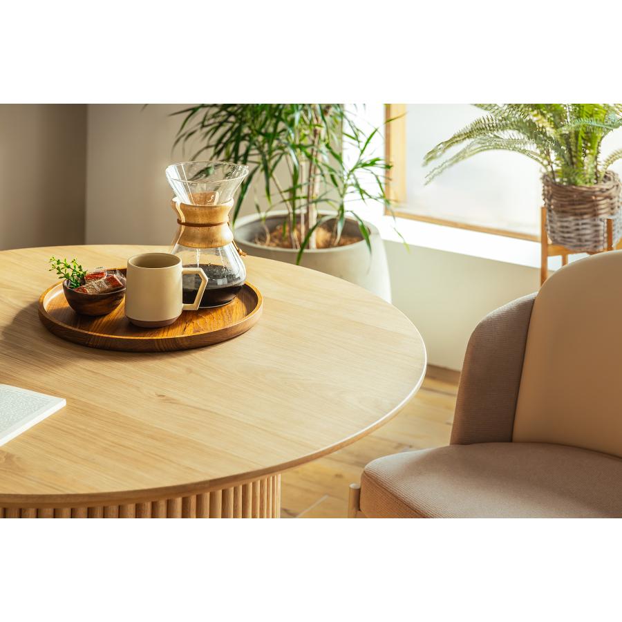 丸型ダイニングテーブル UPロペス　4人用 幅100cm 無垢 単品 ラウンドテーブル おしゃれ 北欧 オーク突板　丸形　東馬　椅子別売り | 東馬 | 05