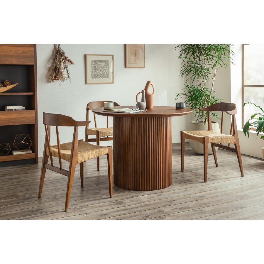 丸型ダイニングテーブル UPロペス　4人用 幅100cm 無垢 単品 ラウンドテーブル おしゃれ 北欧 オーク突板　丸形　東馬　椅子別売り | 東馬 | 07