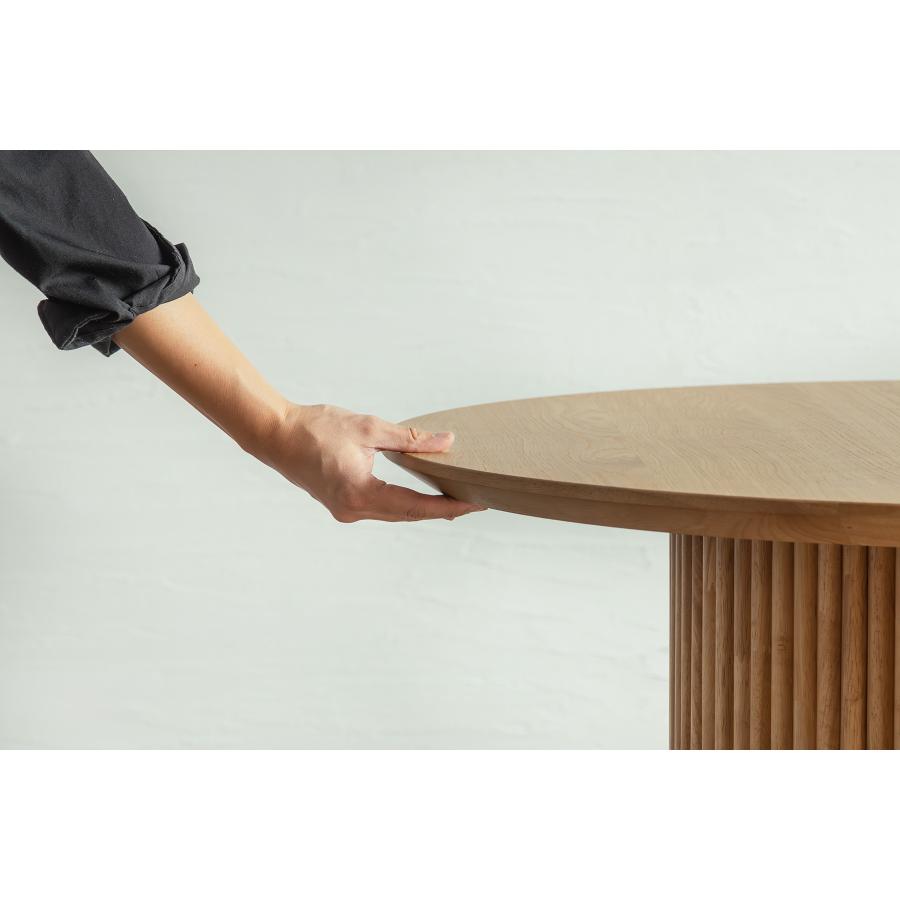 丸型ダイニングテーブル UPロペス　4人用 幅100cm 無垢 単品 ラウンドテーブル おしゃれ 北欧 オーク突板　丸形　東馬　椅子別売り | 東馬 | 09