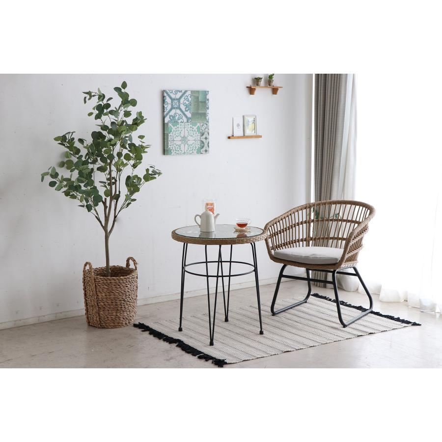 リゾート　カフェテーブル　ラタン調　丸テーブル　リゾネア　 | 東馬 | 01