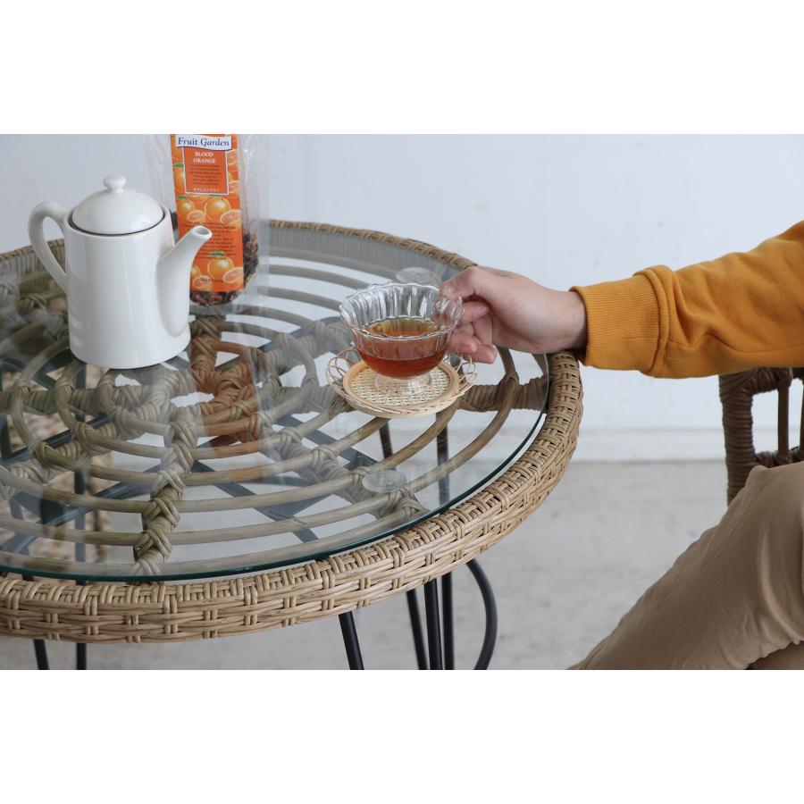 リゾート　カフェテーブル　ラタン調　丸テーブル　リゾネア　 | 東馬 | 03