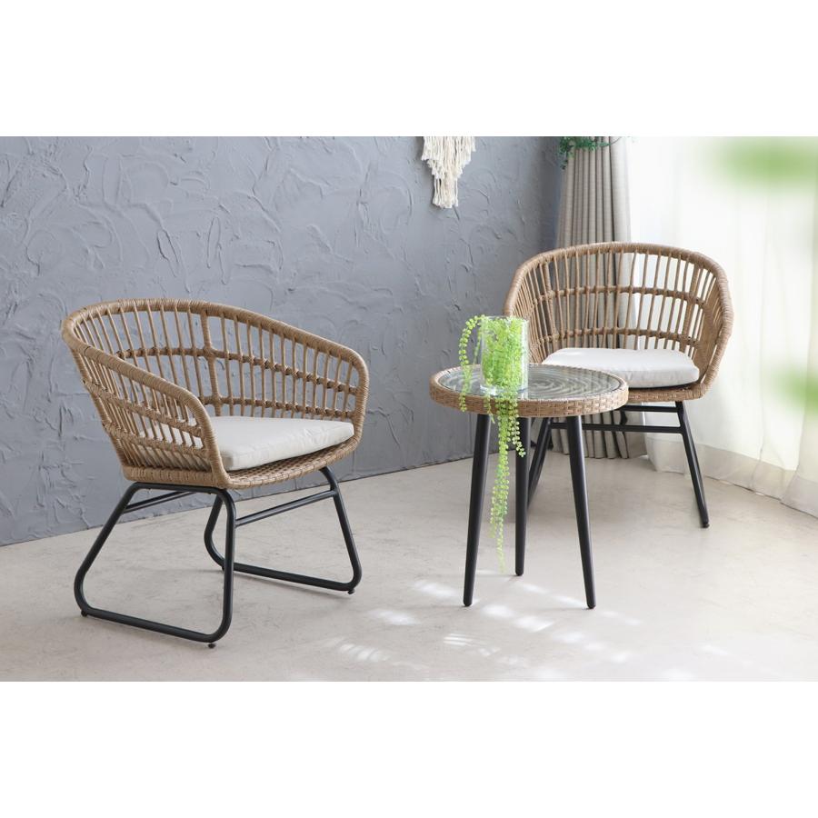 リゾート　サイドテーブル　ラタン調　丸テーブル　リゾネア　 | 東馬 | 01