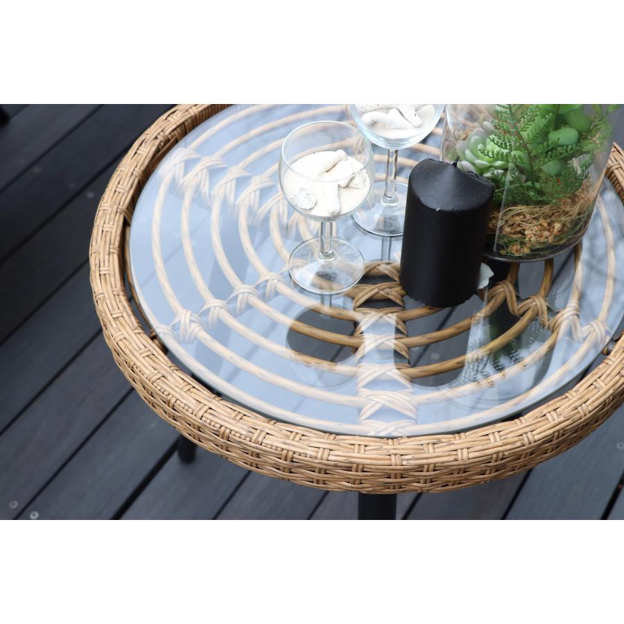 リゾート　サイドテーブル　ラタン調　丸テーブル　リゾネア　 | 東馬 | 06