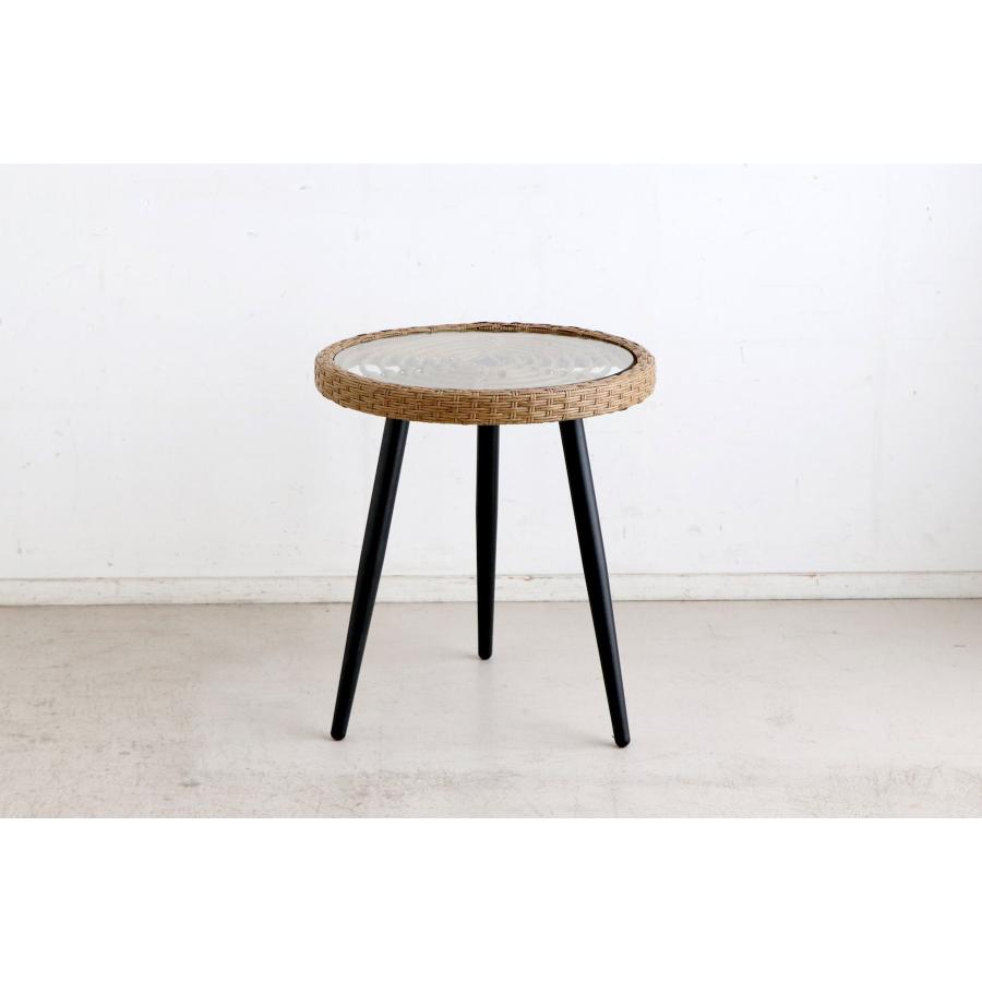 リゾート　サイドテーブル　ラタン調　丸テーブル　リゾネア　 | 東馬 | 07