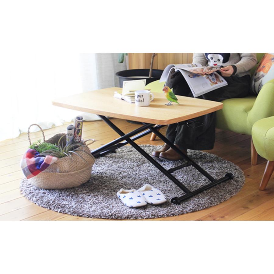 昇降テーブル　リフティング　リフト　角テーブル　90ｃｍ　折りたたみ　ダイニング　おしゃれ　収納　ナチュラル　完成品　東馬　ヴォール　 | 東馬 | 09