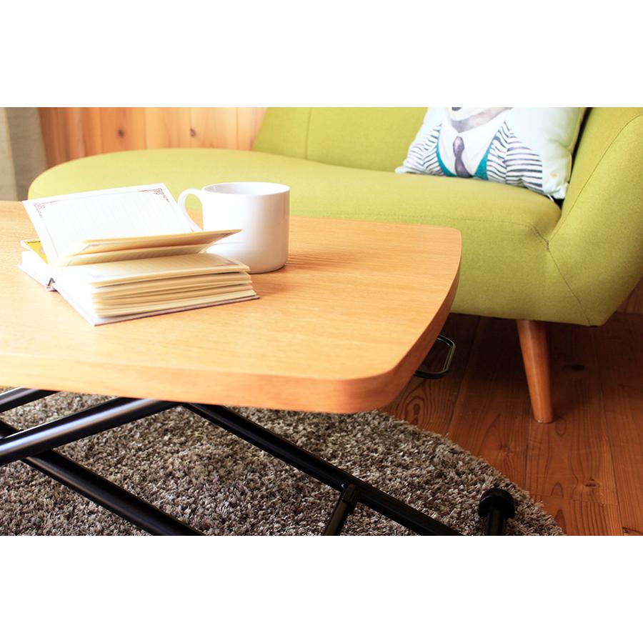 昇降テーブル　リフティング　リフト　角テーブル　90ｃｍ　折りたたみ　ダイニング　おしゃれ　収納　ナチュラル　完成品　東馬　ヴォール　 | 東馬 | 01