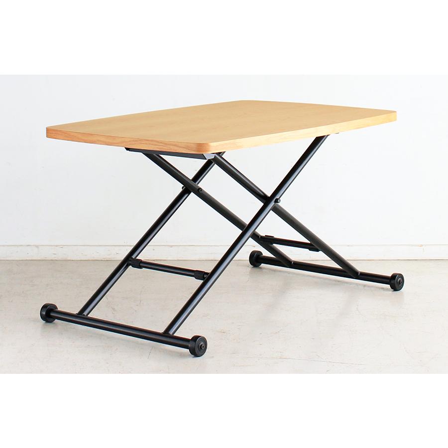 昇降テーブル　リフティング　リフト　角テーブル　90ｃｍ　折りたたみ　ダイニング　おしゃれ　収納　ナチュラル　完成品　東馬　ヴォール　 | 東馬 | 07