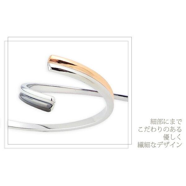 ペアバングル ペアブレスレット 刻印無料 サージカルステンレス つけっぱなし バングル メンズ レディース ペア 2本セット 人気 ローズゴールド ブラック 記念日の画像