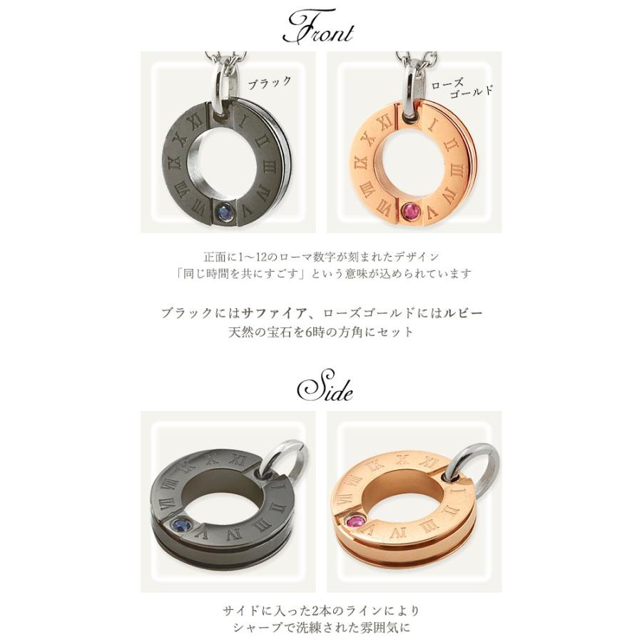 ペアネックレス 刻印無料 リング型 安い ステンレス 誕生石 ネックレス