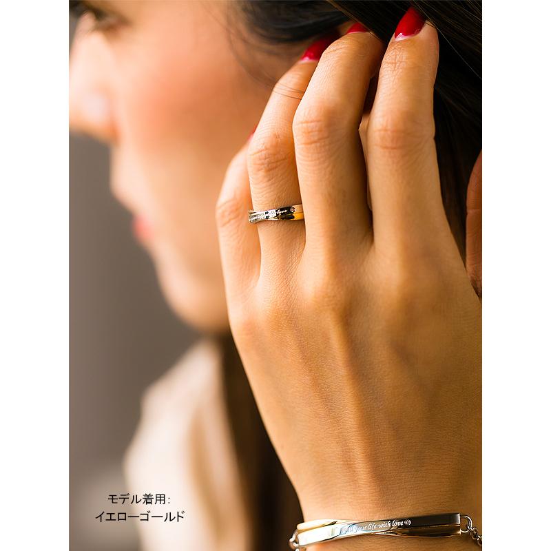 ペアリング 刻印無料 ステンレス 結婚指輪 ペア 安い リング 金属アレルギー対応 ブルー イエローゴールド サージカルステンレス 人気 メンズ レディース 名入れの画像