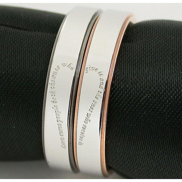 ペアリング ステンレス 刻印無料 結婚指輪 ペア 安い リング 合わせ ハート 指輪 ピンク ローズゴールド ブラック 名入れ サージカルステンレス アレルギー対応の画像