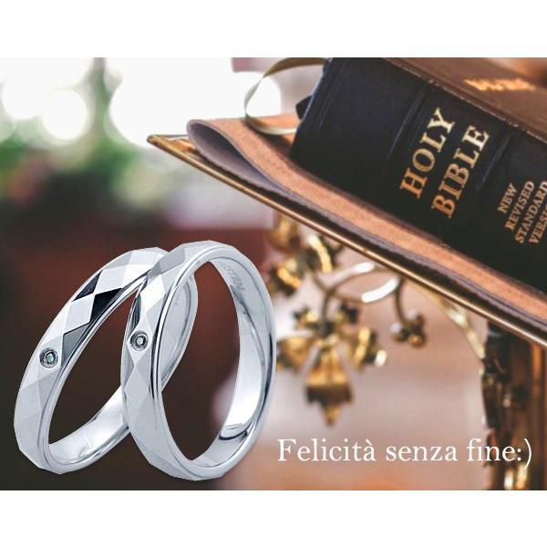結婚指輪 ペアリング 刻印 ブルーダイヤモンド タングステン ペア 指輪  安い リング メンズ レディース 金属アレルギー対応 結婚記念日 プレゼント シンプルの画像