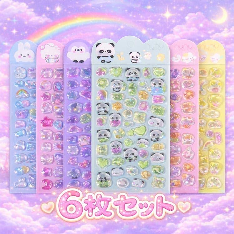 ぷくぷくシール パンダ等 SUN SUNタイルシール 7セット ボンボンドロップ 即納します 6枚セット かわいい「パンダ」プレミアムシールが必ず入っ
