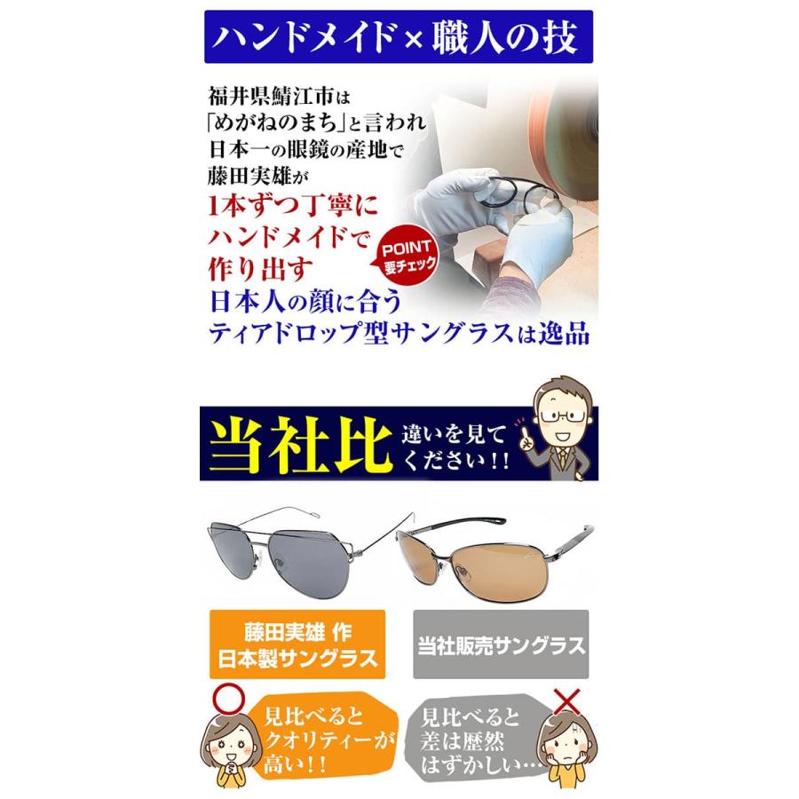 58,000円が65％OFF 1833年からアメリカ空軍に愛されたサングラスを現代風に手造り名人 藤田実雄作クラシックティアドロップ型  日本製 爆買WEEK CP5 | AGAIN | 10