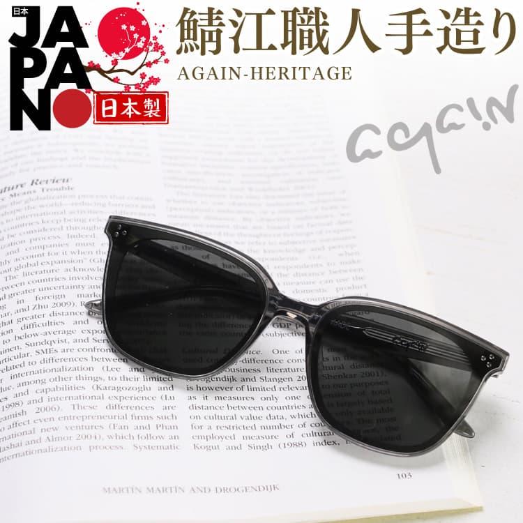 連休値下【定価38,500円】sprung鯖江製クリアサングラス　ブラック AGAIN（アゲイン） 12万円が83％OFF AGAINサングラスの20年超の歴史と