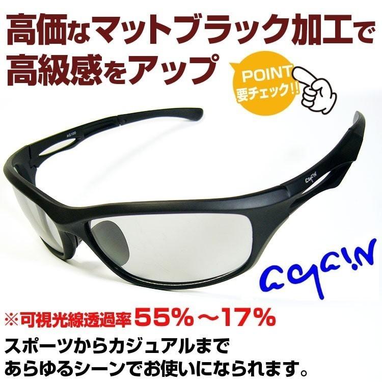 ★完売御礼★日本福井県のメーカー製 高品質 眼に優しい 安全なレンズ 2万2000円が60％OFF セール AGAIN調光サングラス/調光レンズ/マッドブラック加工 爆買　 | AGAIN | 04